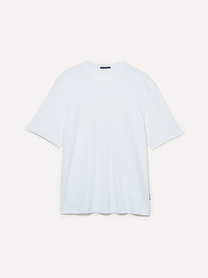 White regular fit t-shirt - men's short sleeve t-shirts - White | Sisley image number 5